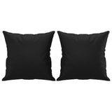3 Piece Sofa Set with Pillows&Cushions Black Faux Leather