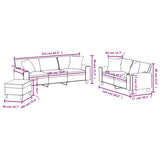 3 Piece Sofa Set with Pillows&Cushions Black Faux Leather - Extra Image
