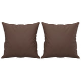 3 Piece Sofa Set with Pillows&Cushions Brown Faux Leather - Rear View