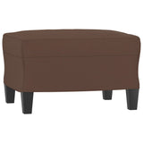 3 Piece Sofa Set with Pillows&Cushions Brown Faux Leather - Close-Up Angle