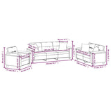 3 Piece Sofa Set with Pillows Dark Grey Microfibre Fabric