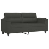 4 Piece Sofa Set with Pillows Dark Grey Microfibre Fabric - 45-Degree Angle