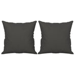 2 Piece Sofa Set with Pillows Dark Grey Microfibre Fabric