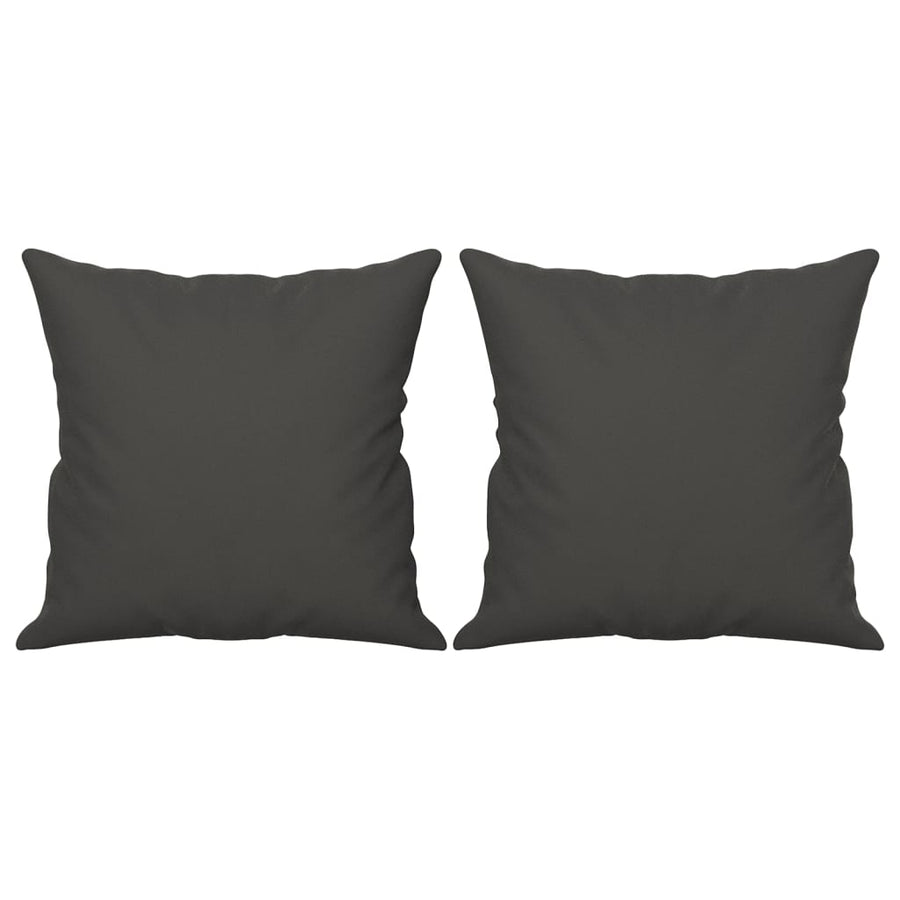 2 Piece Sofa Set with Pillows Dark Grey Microfibre Fabric