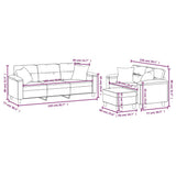 3 Piece Sofa Set with Pillows Dark Grey Microfibre Fabric - Extra Image