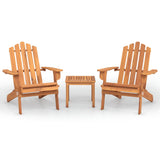 3 Piece Adirondack Garden Lounge Set Solid Wood Acacia - Front View