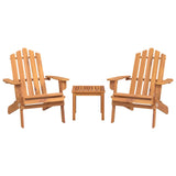 3 Piece Adirondack Garden Lounge Set Solid Wood Acacia - Side View