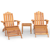 3 Piece Adirondack Garden Lounge Set Solid Wood Acacia - Front View