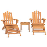 3 Piece Adirondack Garden Lounge Set Solid Wood Acacia - Side View