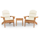 3 Piece Adirondack Garden Lounge Set Solid Wood Acacia - Front View