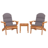 3 Piece Adirondack Garden Lounge Set Solid Wood Acacia - Side View
