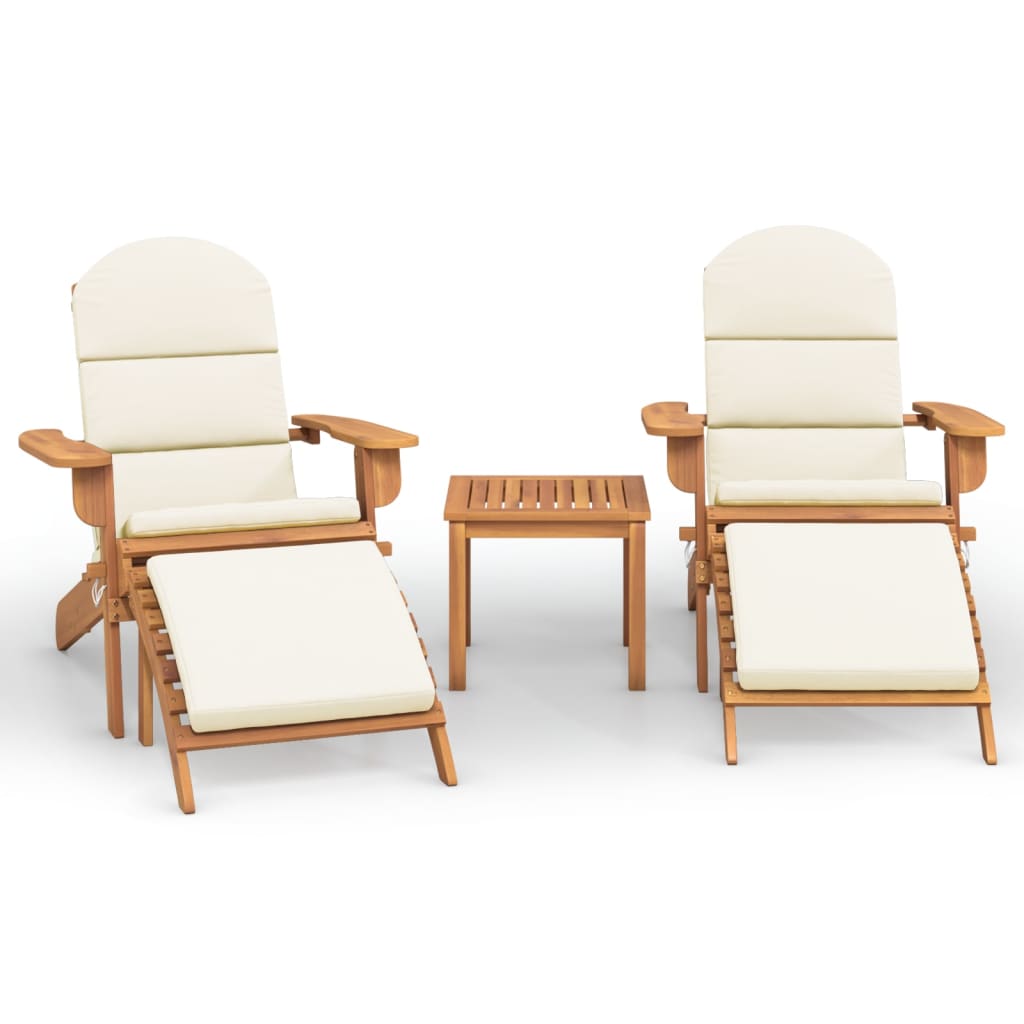 3 Piece Adirondack Garden Lounge Set Solid Wood Acacia