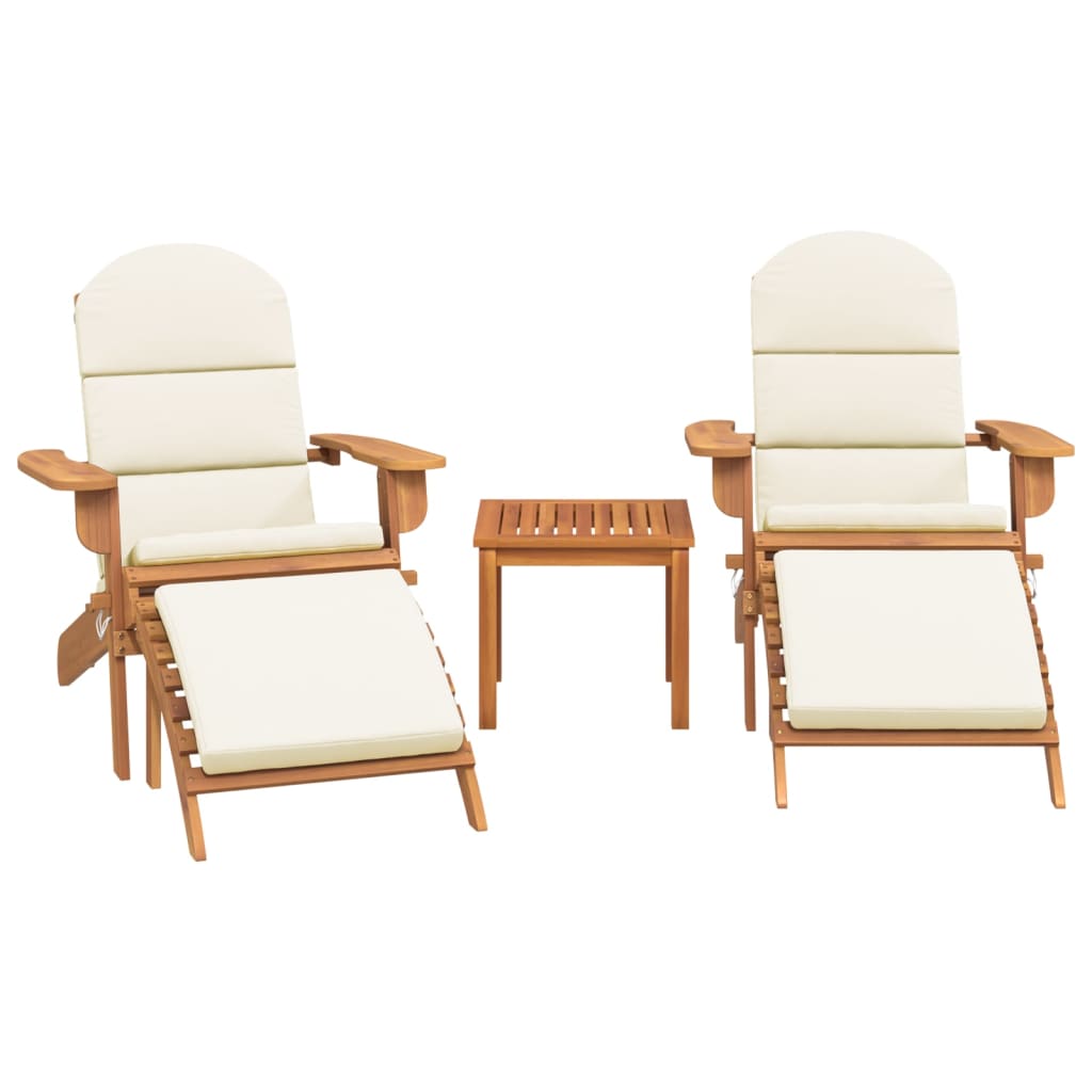 3 Piece Adirondack Garden Lounge Set Solid Wood Acacia