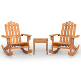 3 Piece Adirondack Garden Lounge Set Solid Wood Acacia - Front View