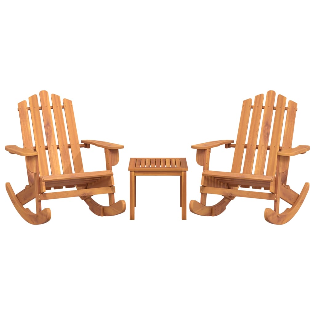 3 Piece Adirondack Garden Lounge Set Solid Wood Acacia