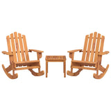 3 Piece Adirondack Garden Lounge Set Solid Wood Acacia - Side View