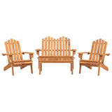 4 Piece Adirondack Garden Lounge Set Solid Wood Acacia