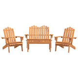 4 Piece Adirondack Garden Lounge Set Solid Wood Acacia - Side View