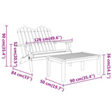 4 Piece Adirondack Garden Lounge Set Solid Wood Acacia - Low Angle