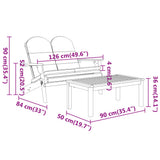 4 Piece Adirondack Garden Lounge Set Solid Wood Acacia - Low Angle