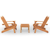 3 Piece Adirondack Garden Lounge Set Solid Wood Acacia - Front View