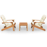 3 Piece Adirondack Garden Lounge Set Solid Wood Acacia