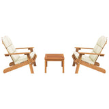 3 Piece Adirondack Garden Lounge Set Solid Wood Acacia - Side View