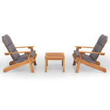 3 Piece Adirondack Garden Lounge Set Solid Wood Acacia - Front View