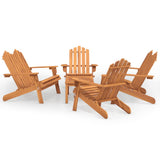 5 Piece Adirondack Garden Lounge Set Solid Wood Acacia