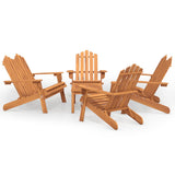 5 Piece Adirondack Garden Lounge Set Solid Wood Acacia - Front View