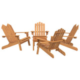 5 Piece Adirondack Garden Lounge Set Solid Wood Acacia