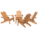 5 Piece Adirondack Garden Lounge Set Solid Wood Acacia - Side View