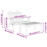 5 Piece Adirondack Garden Lounge Set Solid Wood Acacia