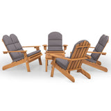 5 Piece Adirondack Garden Lounge Set Solid Wood Acacia - Front View