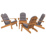 5 Piece Adirondack Garden Lounge Set Solid Wood Acacia - Side View