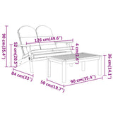 5 Piece Adirondack Garden Lounge Set Solid Wood Acacia - Low Angle