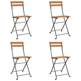 5 Piece Folding Bistro Set Solid Wood Acacia and Steel - Top-Down View