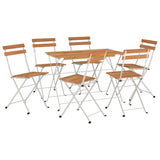 7 Piece Folding Bistro Set Solid Wood Acacia and Steel - Side View