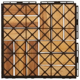 Decking Tiles 20 pcs 30x30 cm Solid Wood Teak - Close-Up Angle