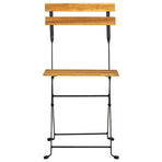 Folding Chairs 6 pcs Steel and Solid Wood Acacia