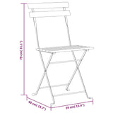 Folding Garden Chairs 6 pcs Steel and Solid Wood Acacia - Extra Image