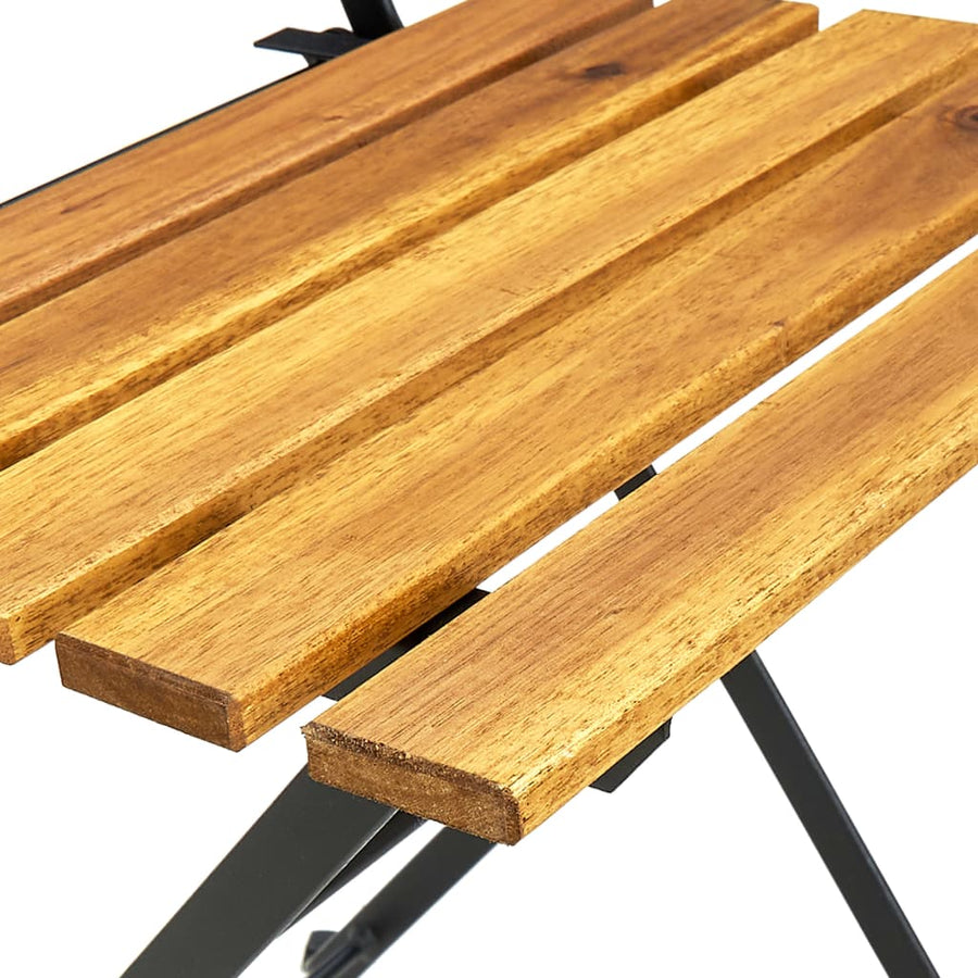 Folding Chairs 8 pcs Steel and Solid Wood Acacia