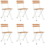 Folding Chairs 6 pcs Solid Wood Acacia and Steel