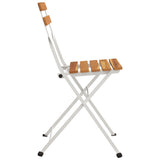 Folding Bistro Chairs 6 pcs Solid Wood Acacia and Steel - Rear View