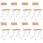 Folding Chairs 8 pcs Solid Wood Acacia and Steel