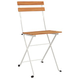 Folding Bistro Chairs 8 pcs Solid Wood Acacia and Steel - Side View
