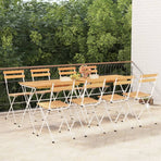 Folding Chairs 8 pcs Solid Wood Acacia and Steel