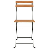 Folding Bistro Chairs 8 pcs Solid Wood Teak and Steel