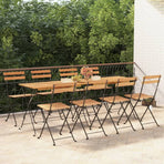 Folding Chairs 8 pcs Solid Wood Teak and Steel