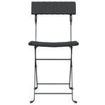 Folding Chairs 4 pcs Black Poly Rattan and Steel